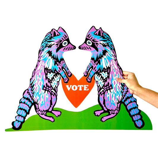 Raccoon VOTE  21” W, 18” H