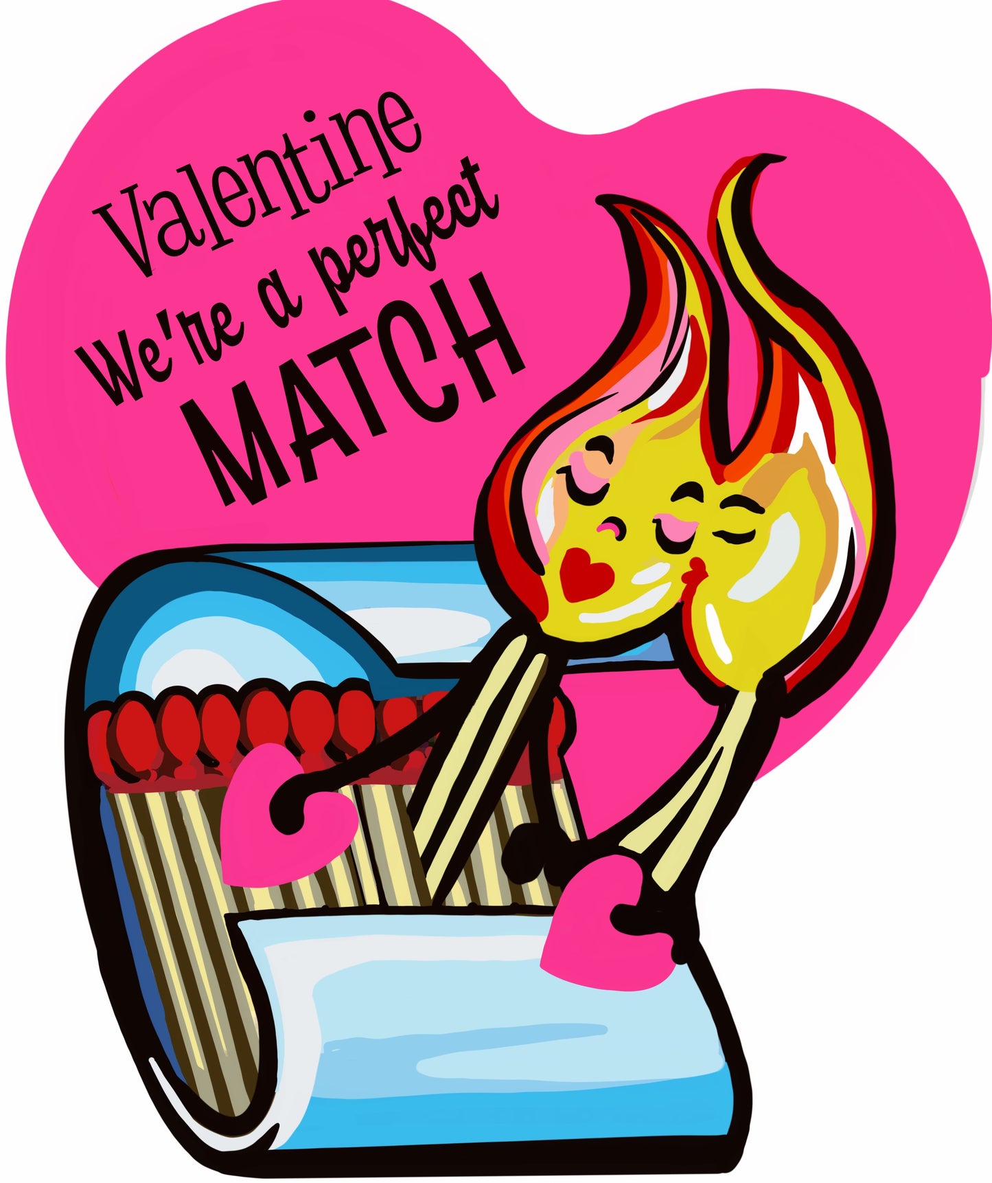 Match Book Flame Valentine Yard Art yART Vintage Style Design ‘We’re a Perfect Match’